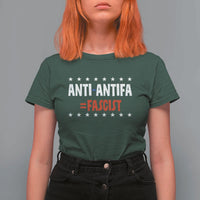 Fight Fascism Protest Anti Fascism T Shirt For Women Vintage Stars And Stripes - Wonder Print Shop