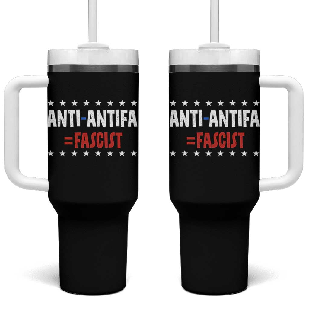 Fight Fascism Protest Anti Fascism Tumbler With Handle Vintage Stars And Stripes - Wonder Print Shop