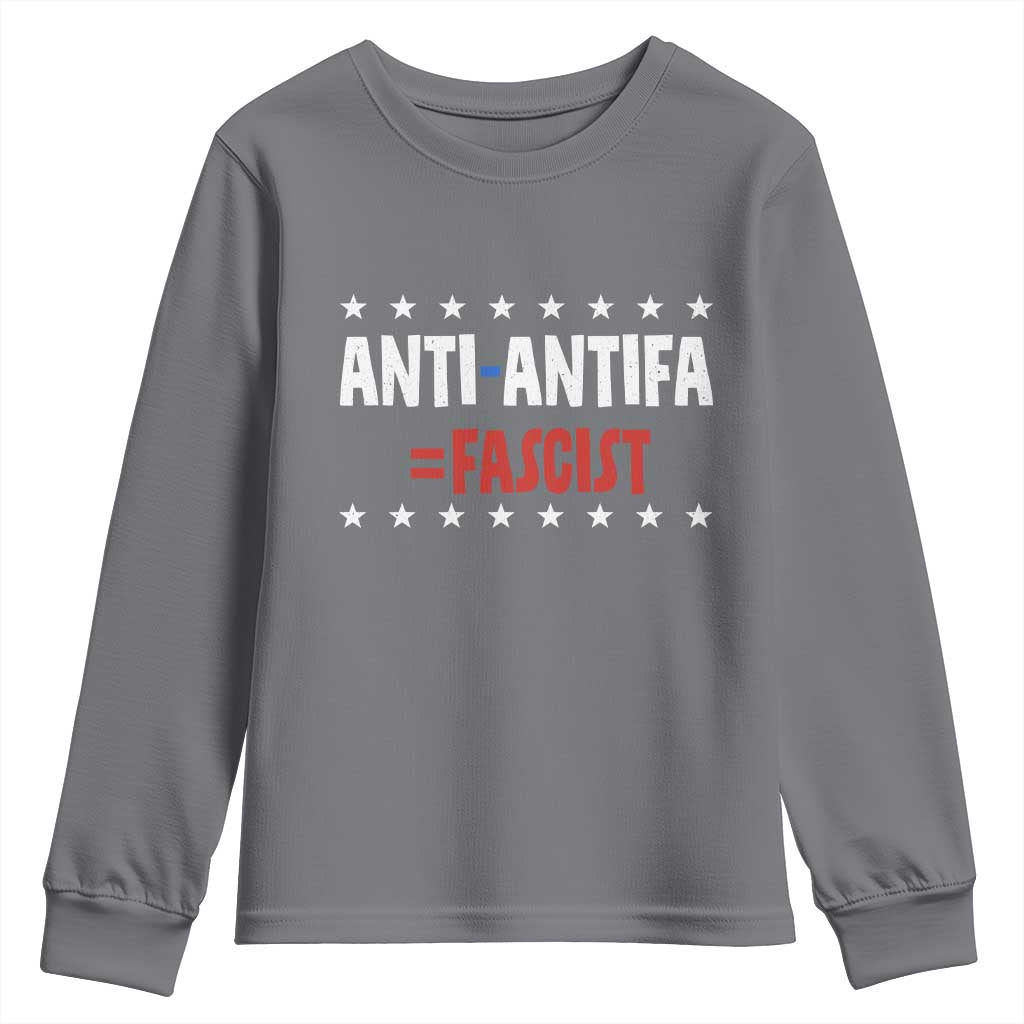 Fight Fascism Protest Anti Fascism Youth Sweatshirt Vintage Stars And Stripes - Wonder Print Shop