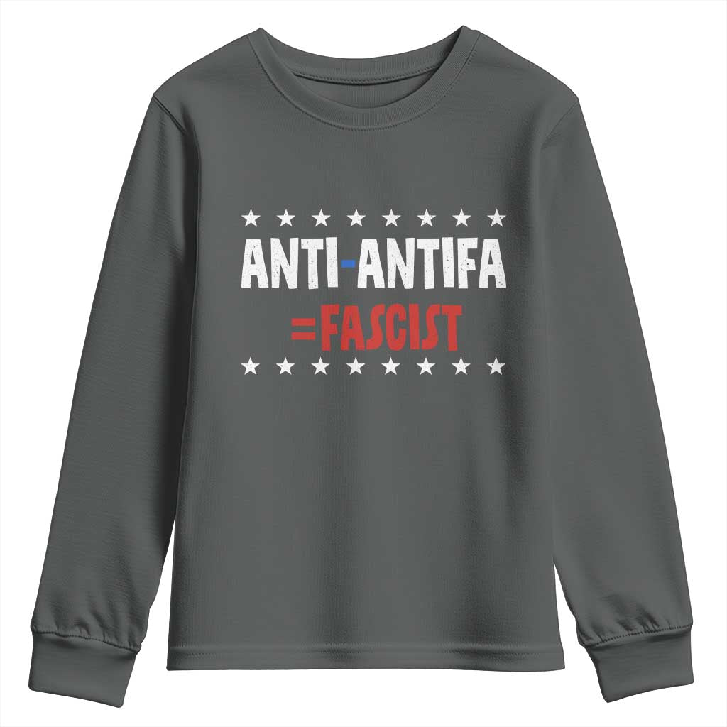 Fight Fascism Protest Anti Fascism Youth Sweatshirt Vintage Stars And Stripes - Wonder Print Shop