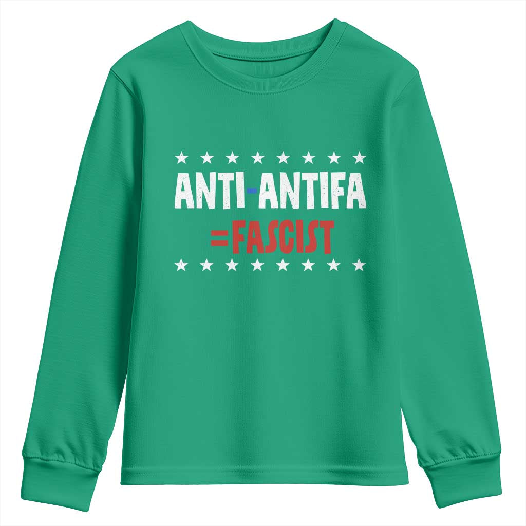 Fight Fascism Protest Anti Fascism Youth Sweatshirt Vintage Stars And Stripes - Wonder Print Shop