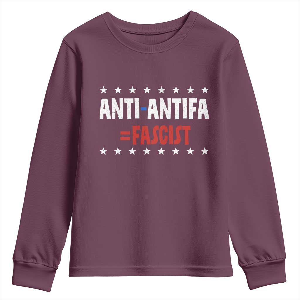 Fight Fascism Protest Anti Fascism Youth Sweatshirt Vintage Stars And Stripes - Wonder Print Shop