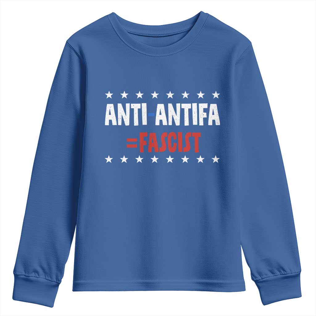 Fight Fascism Protest Anti Fascism Youth Sweatshirt Vintage Stars And Stripes - Wonder Print Shop