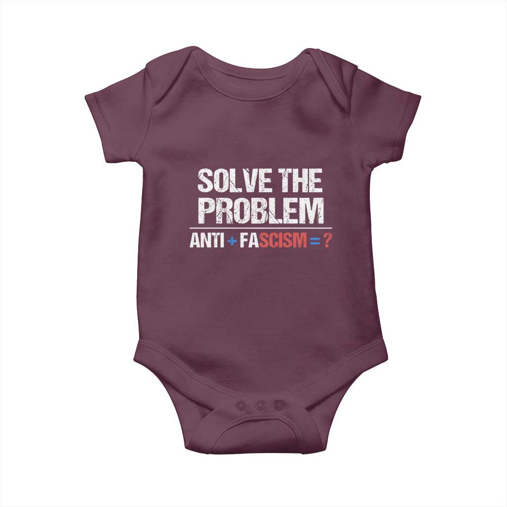 Funny Anti Fascism Protest Baby Onesie Solve The Problem - Wonder Print Shop