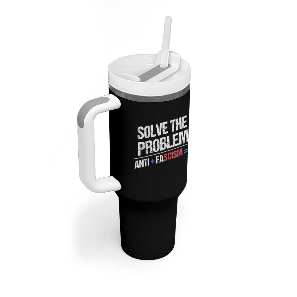 Funny Anti Fascism Protest Tumbler With Handle Solve The Problem - Wonder Print Shop