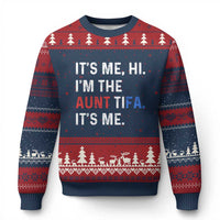 Funny Aunt Tifa Ugly Christmas Sweater Its Me Hi I Am The Aunt Tifa Fight Fascism Protest - Wonder Print Shop