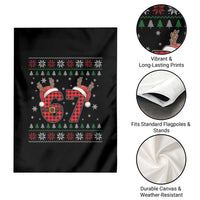 Funny 67 Six Seven Meme Brainrot Cringe Christmas Plaid Graphic Garden Flag - Wonder Print Shop
