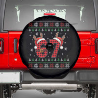 Funny 67 Six Seven Meme Brainrot Cringe Christmas Plaid Graphic Spare Tire Cover - Wonder Print Shop