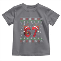 Funny 67 Six Seven Meme Brainrot Cringe Christmas Plaid Graphic Toddler T Shirt - Wonder Print Shop