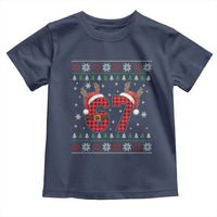 Funny 67 Six Seven Meme Brainrot Cringe Christmas Plaid Graphic Toddler T Shirt - Wonder Print Shop