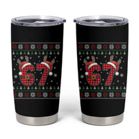 Funny 67 Six Seven Meme Brainrot Cringe Christmas Plaid Graphic Tumbler Cup - Wonder Print Shop