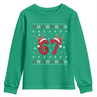 Funny 67 Six Seven Meme Brainrot Cringe Christmas Plaid Graphic Youth Sweatshirt - Wonder Print Shop