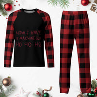 Now I Have A Machine Gun Plaid Pajama Set Funny Xmas 90s Movie - Wonder Print Shop