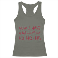 Now I Have A Machine Gun Racerback Tank Top Funny Xmas 90s Movie - Wonder Print Shop