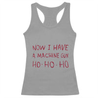 Now I Have A Machine Gun Racerback Tank Top Funny Xmas 90s Movie - Wonder Print Shop