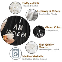 Funny I Am Uncle Fa Throw Blanket Political Satire Fight Fascism Protest - Wonder Print Shop