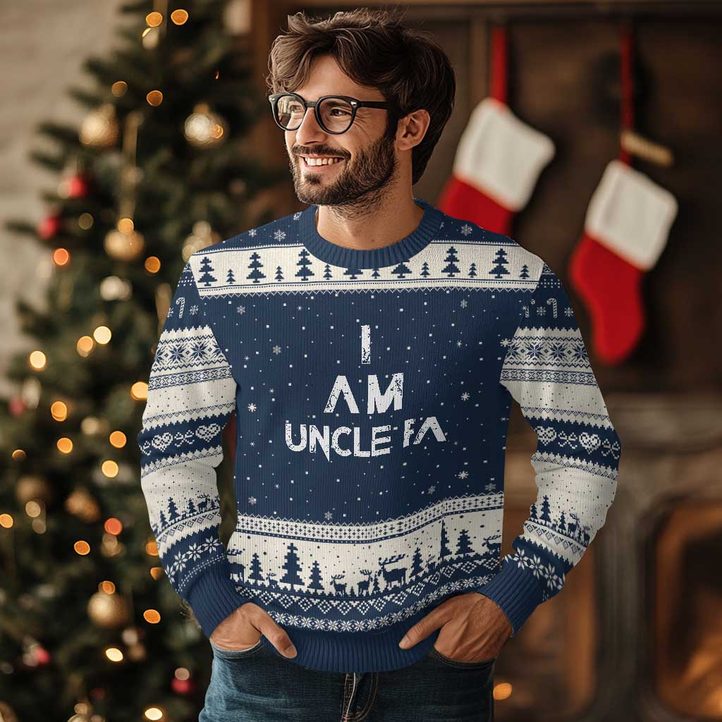 Funny I Am Uncle Fa Ugly Christmas Sweater Political Satire Fight Fascism Protest - Wonder Print Shop
