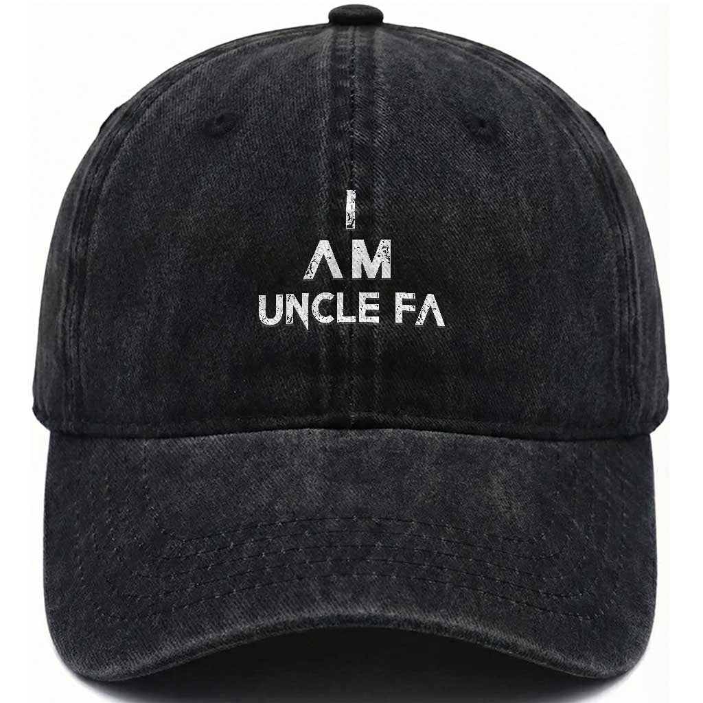 Funny I Am Uncle Fa Washed Cotton Baseball Cap Political Satire Fight Fascism Protest