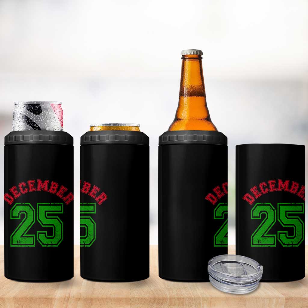 December 25 Christmas Sport Jersey Number Xmas 4 in 1 Can Cooler Tumbler - Wonder Print Shop