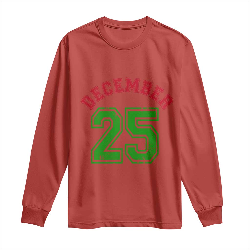 December 25 Christmas Sport Jersey Number Xmas Long Sleeve Shirt - Wonder Print Shop