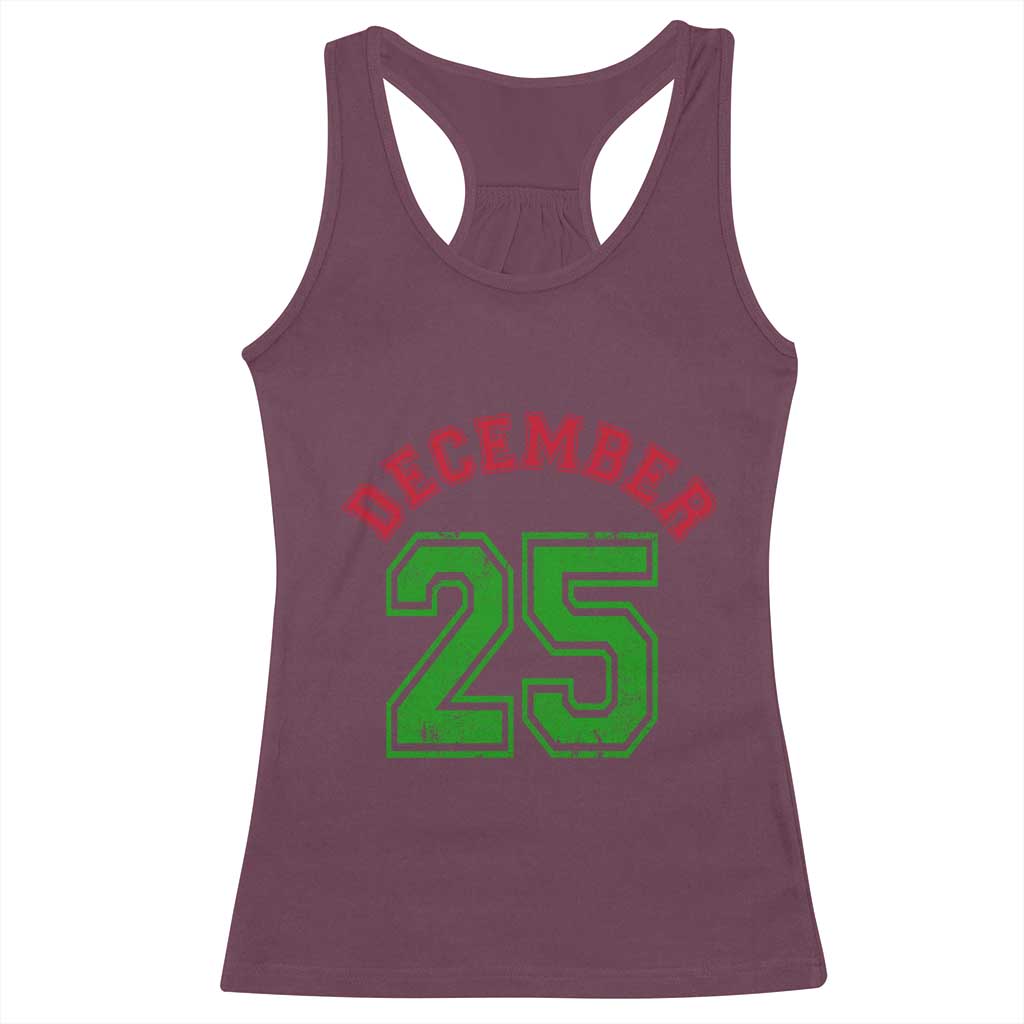 December 25 Christmas Sport Jersey Number Xmas Racerback Tank Top - Wonder Print Shop