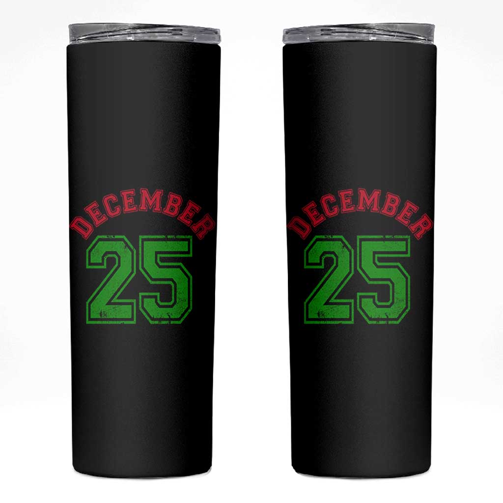 December 25 Christmas Sport Jersey Number Xmas Skinny Tumbler - Wonder Print Shop
