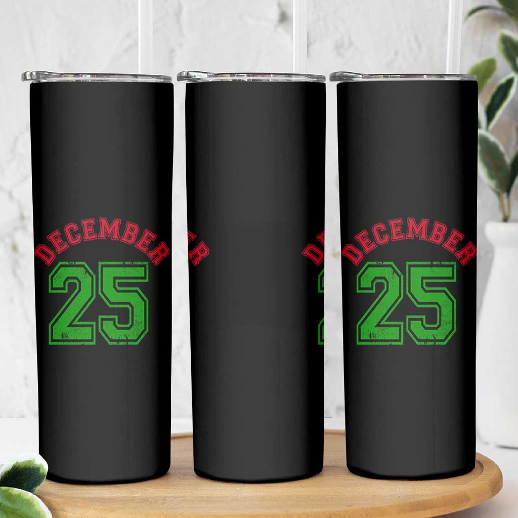 December 25 Christmas Sport Jersey Number Xmas Skinny Tumbler - Wonder Print Shop