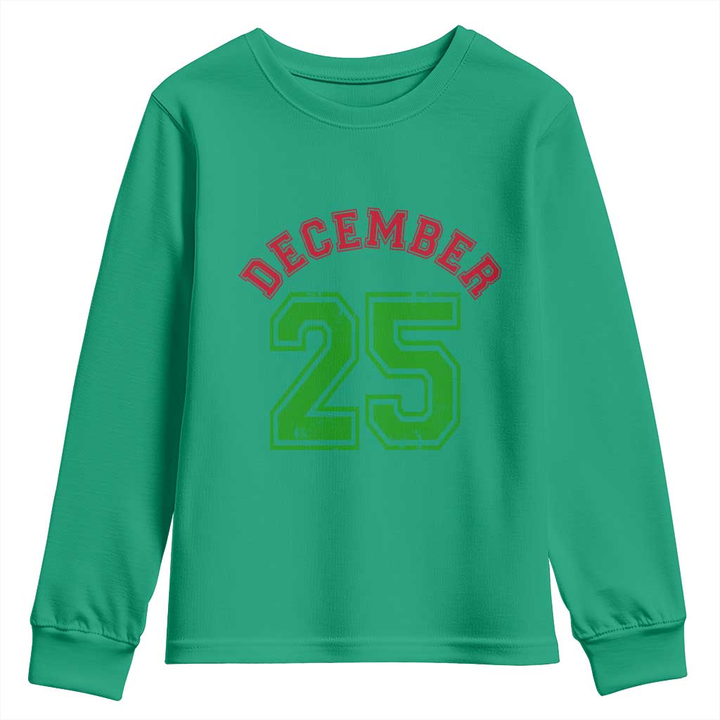 December 25 Christmas Sport Jersey Number Xmas Youth Sweatshirt - Wonder Print Shop