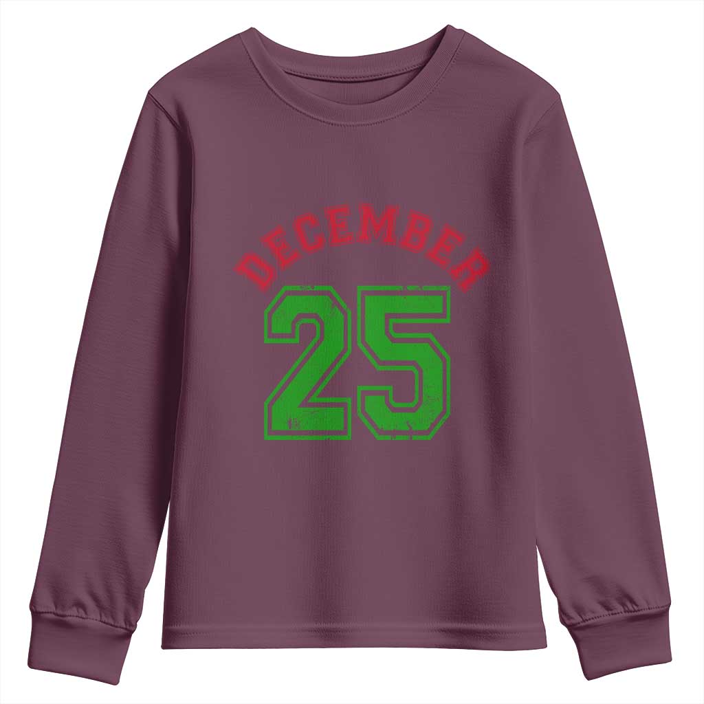 December 25 Christmas Sport Jersey Number Xmas Youth Sweatshirt - Wonder Print Shop