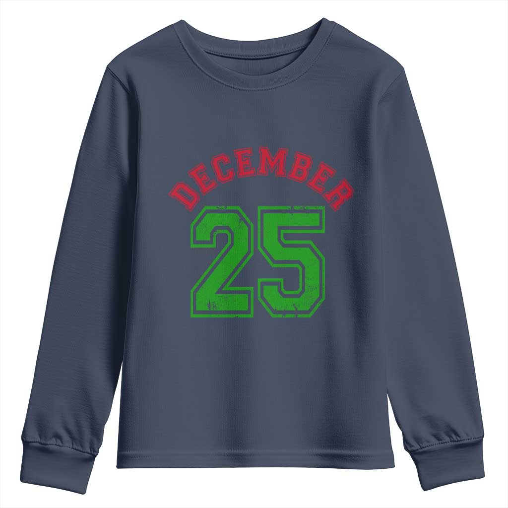 December 25 Christmas Sport Jersey Number Xmas Youth Sweatshirt - Wonder Print Shop