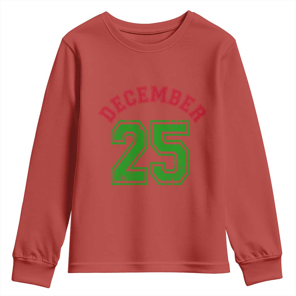 December 25 Christmas Sport Jersey Number Xmas Youth Sweatshirt - Wonder Print Shop