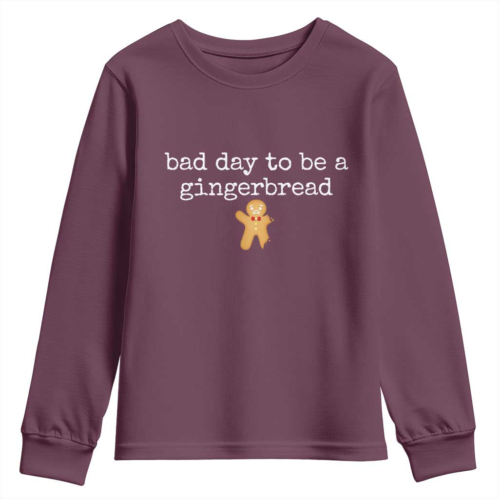Funny Bad Day To Be A Gingerbread Christmas Youth Sweatshirt Xmas Cookie Lover - Wonder Print Shop