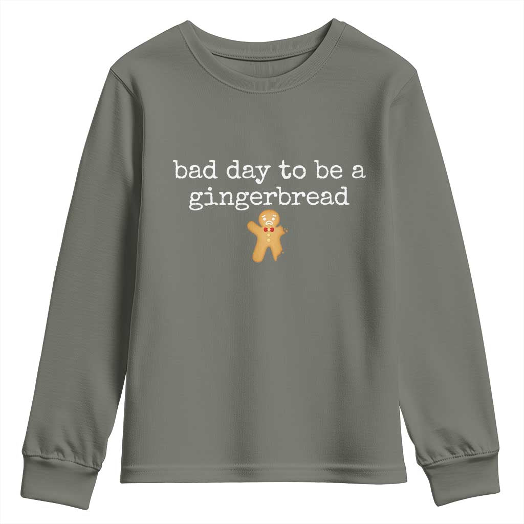 Funny Bad Day To Be A Gingerbread Christmas Youth Sweatshirt Xmas Cookie Lover - Wonder Print Shop