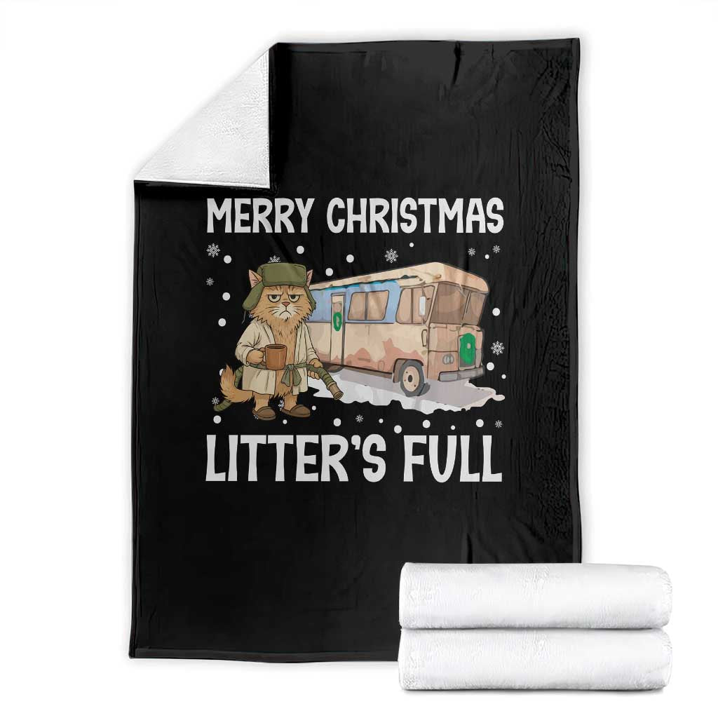 Funny Merry Christmas Litter's Full Cat Parody Throw Blanket Xmas Movie - Wonder Print Shop
