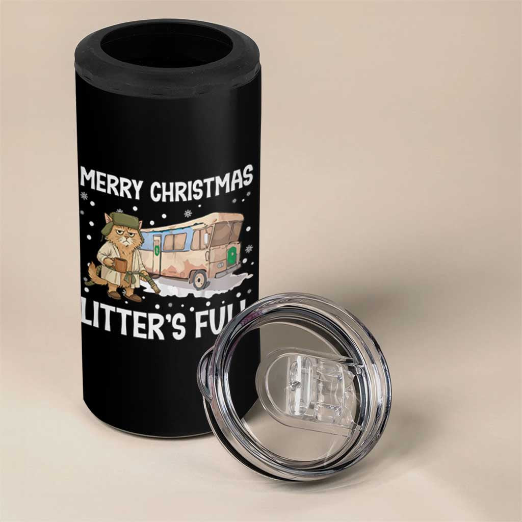 Funny Merry Christmas Litter's Full Cat Parody 4 in 1 Can Cooler Tumbler Xmas Movie - Wonder Print Shop