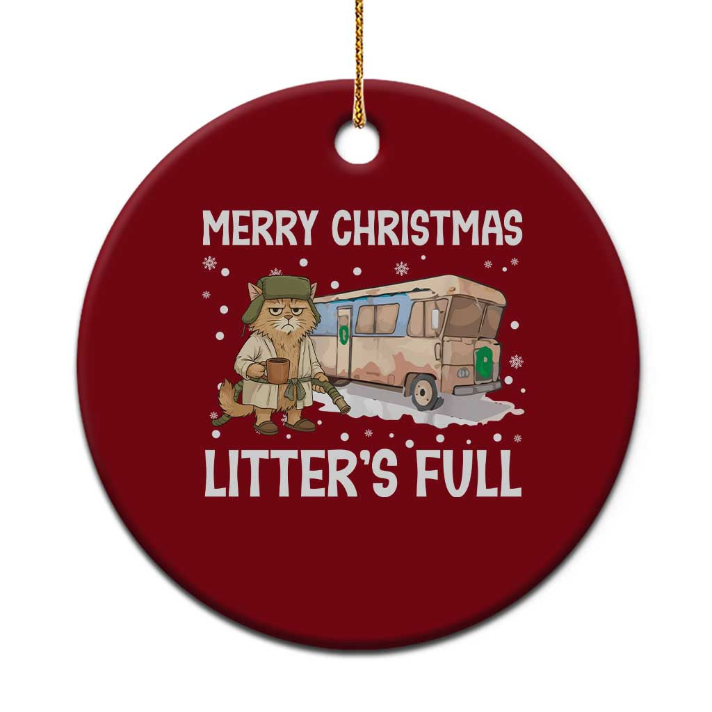 Funny Merry Christmas Litter's Full Cat Parody Ceramic Ornament Xmas Movie - Wonder Print Shop