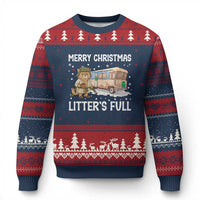 Funny Merry Xmas Litter's Full Cat Parody Ugly Christmas Sweater Xmas Movie - Wonder Print Shop