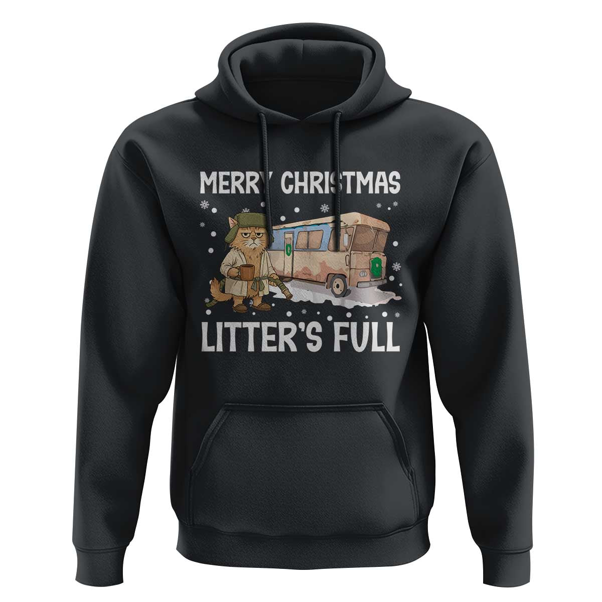 Funny Merry Christmas Litter's Full Cat Parody Hoodie Xmas Movie - Wonder Print Shop