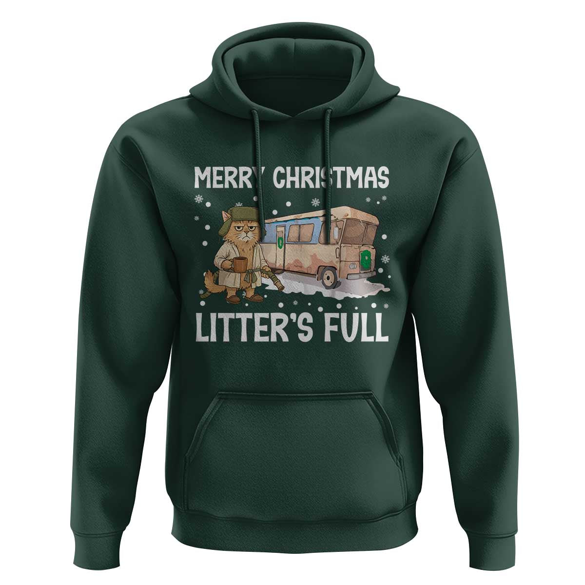 Funny Merry Christmas Litter's Full Cat Parody Hoodie Xmas Movie - Wonder Print Shop
