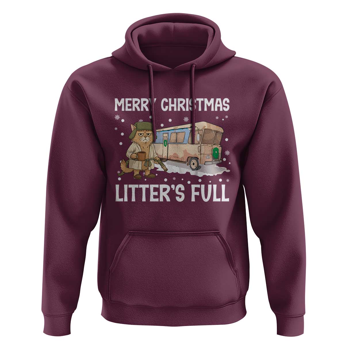 Funny Merry Christmas Litter's Full Cat Parody Hoodie Xmas Movie - Wonder Print Shop