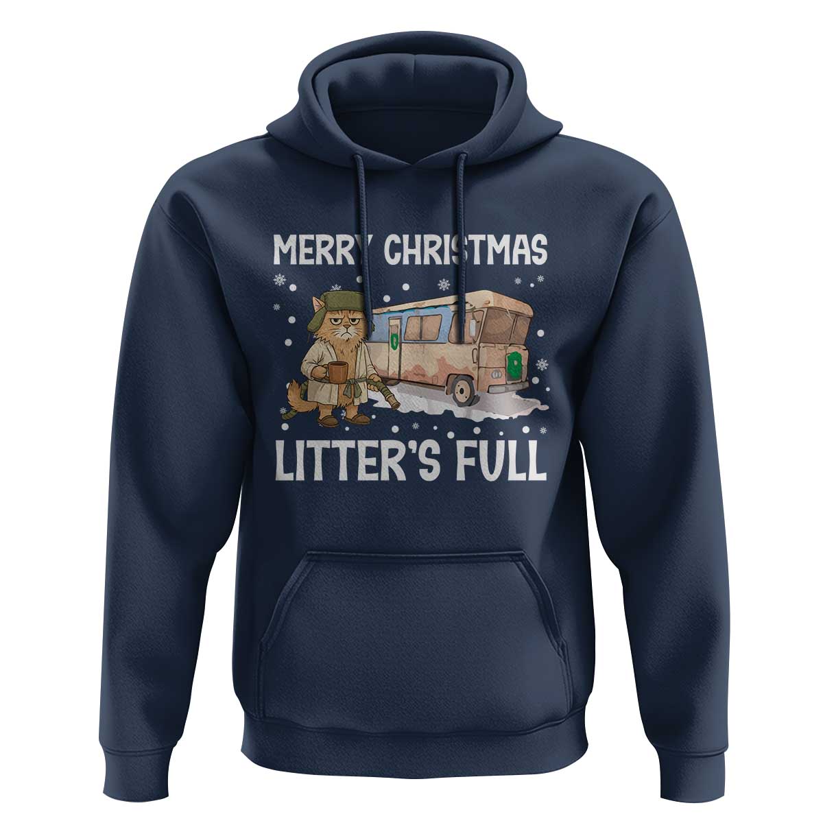 Funny Merry Christmas Litter's Full Cat Parody Hoodie Xmas Movie - Wonder Print Shop