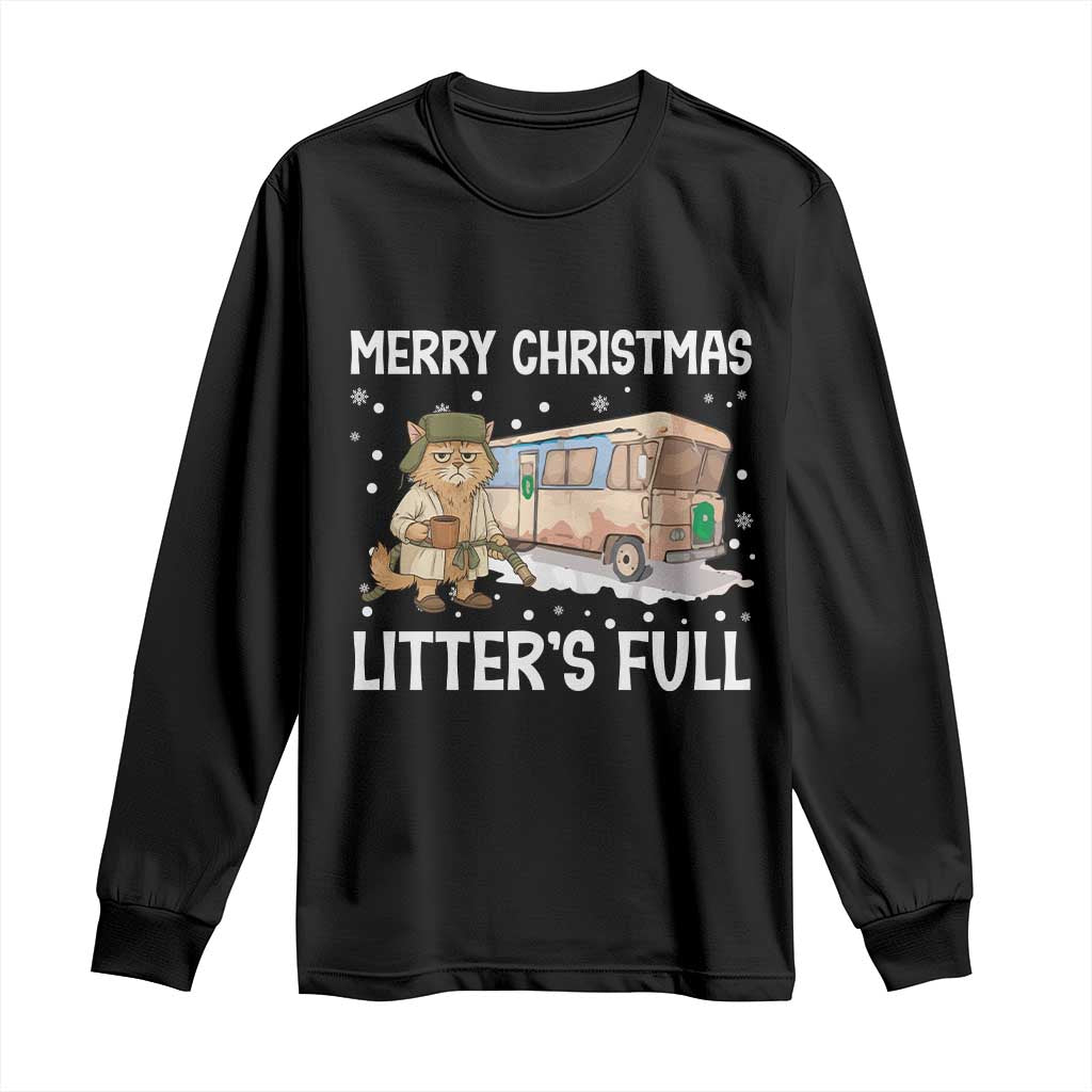 Funny Merry Christmas Litter's Full Cat Parody Long Sleeve Shirt Xmas Movie - Wonder Print Shop