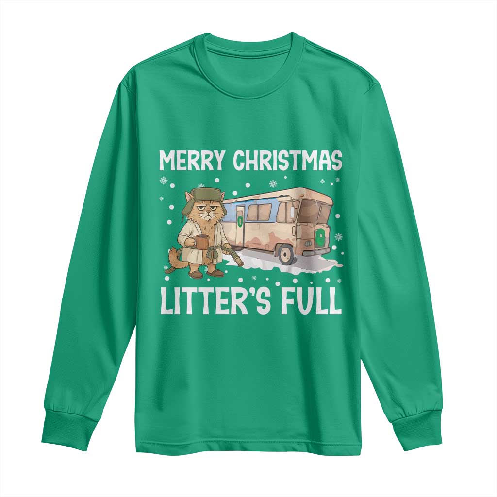 Funny Merry Christmas Litter's Full Cat Parody Long Sleeve Shirt Xmas Movie - Wonder Print Shop