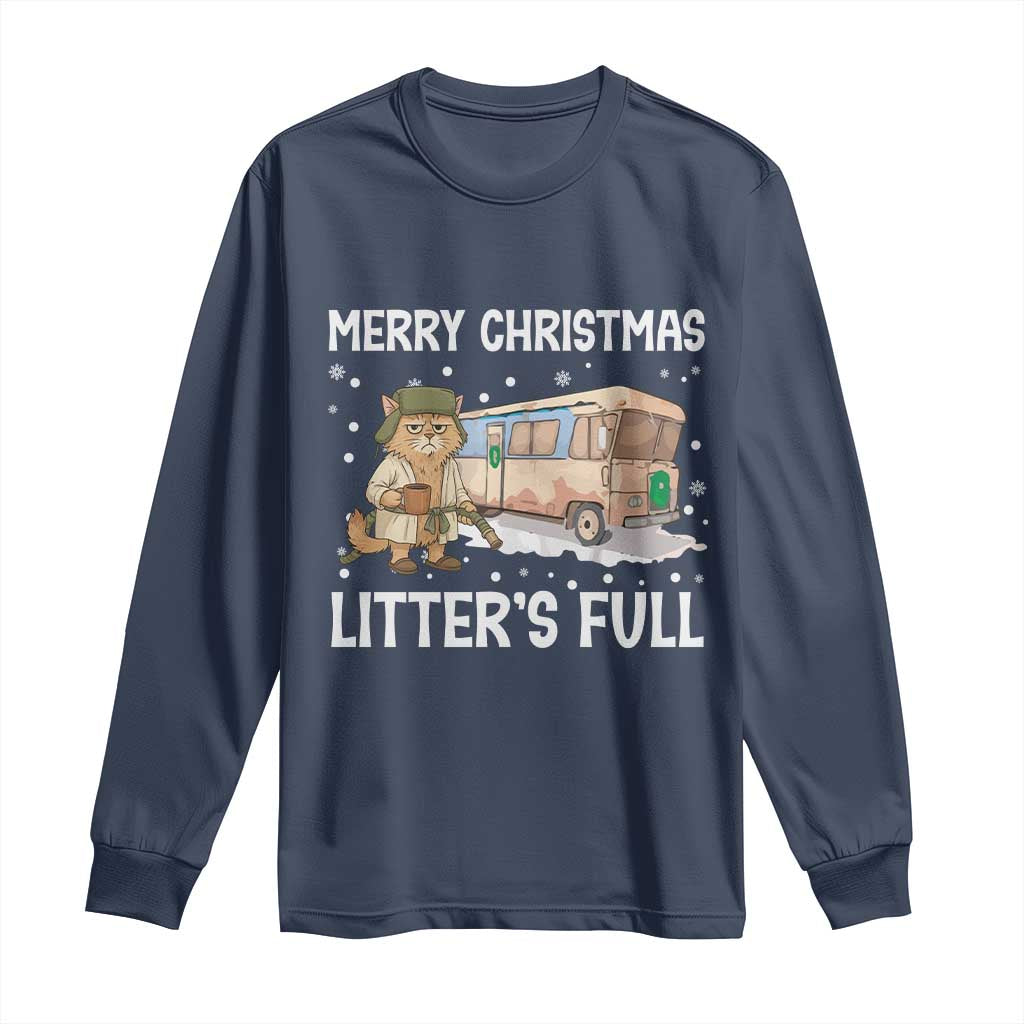 Funny Merry Christmas Litter's Full Cat Parody Long Sleeve Shirt Xmas Movie - Wonder Print Shop