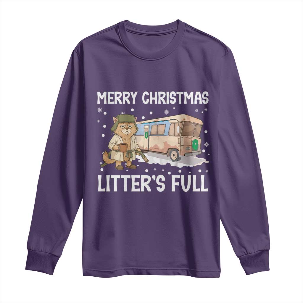 Funny Merry Christmas Litter's Full Cat Parody Long Sleeve Shirt Xmas Movie - Wonder Print Shop