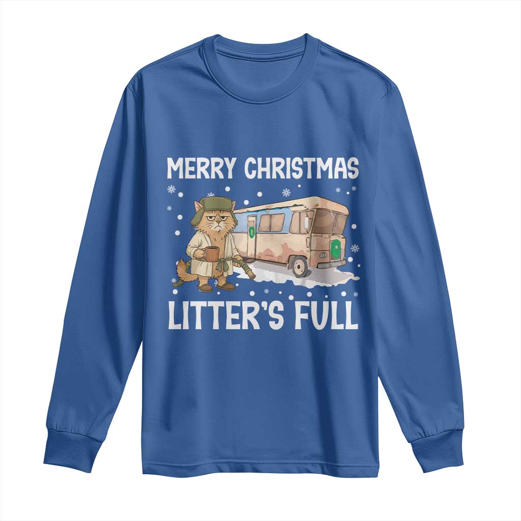 Funny Merry Christmas Litter's Full Cat Parody Long Sleeve Shirt Xmas Movie - Wonder Print Shop