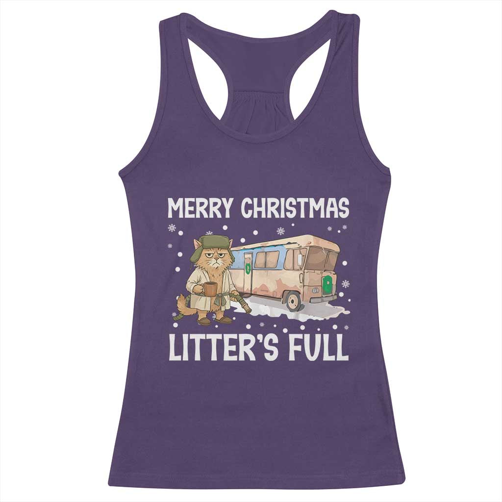Funny Merry Christmas Litter's Full Cat Parody Racerback Tank Top Xmas Movie - Wonder Print Shop