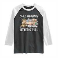 Funny Merry Christmas Litter's Full Cat Parody Raglan Shirt Xmas Movie - Wonder Print Shop