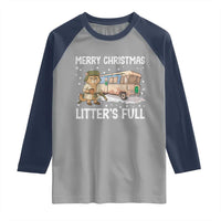 Funny Merry Christmas Litter's Full Cat Parody Raglan Shirt Xmas Movie - Wonder Print Shop