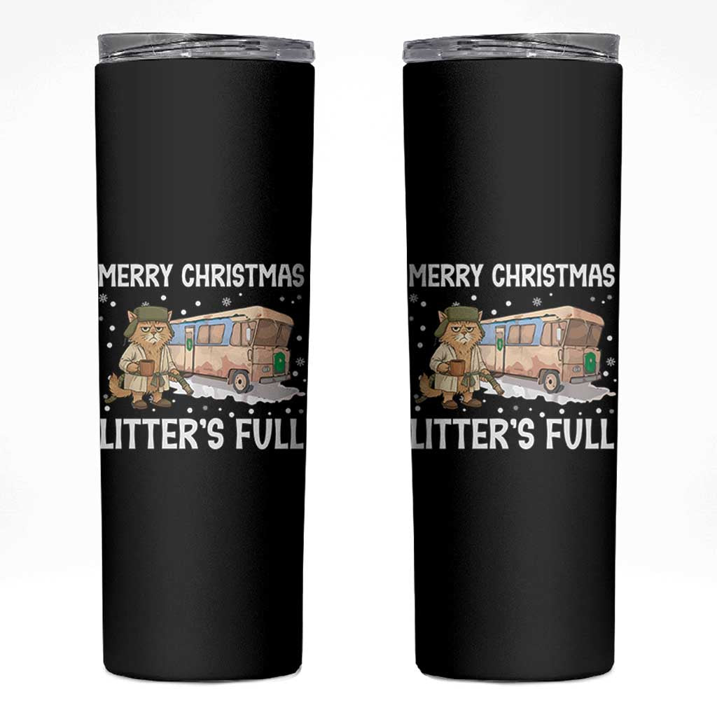 Funny Merry Christmas Litter's Full Cat Parody Skinny Tumbler Xmas Movie - Wonder Print Shop